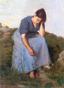 Jules Breton : Young Woman in a Field